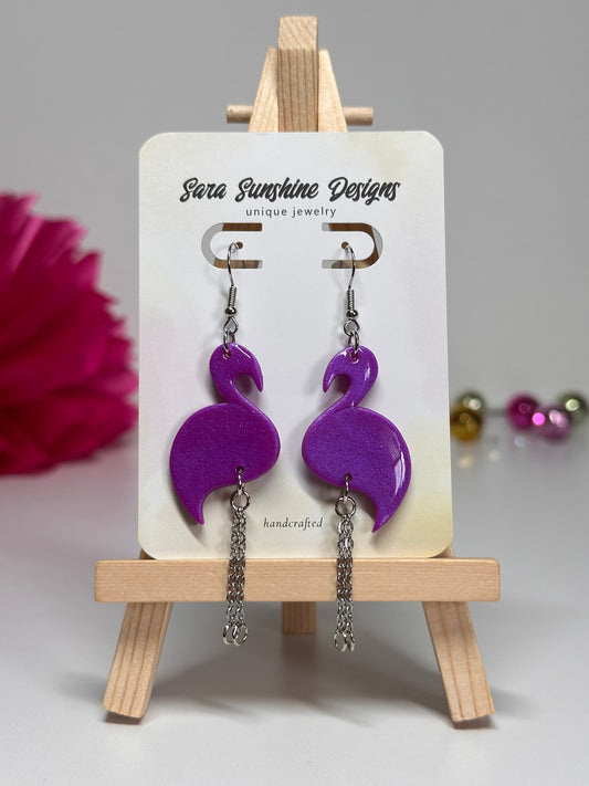 Flamingo Earrings - Purple