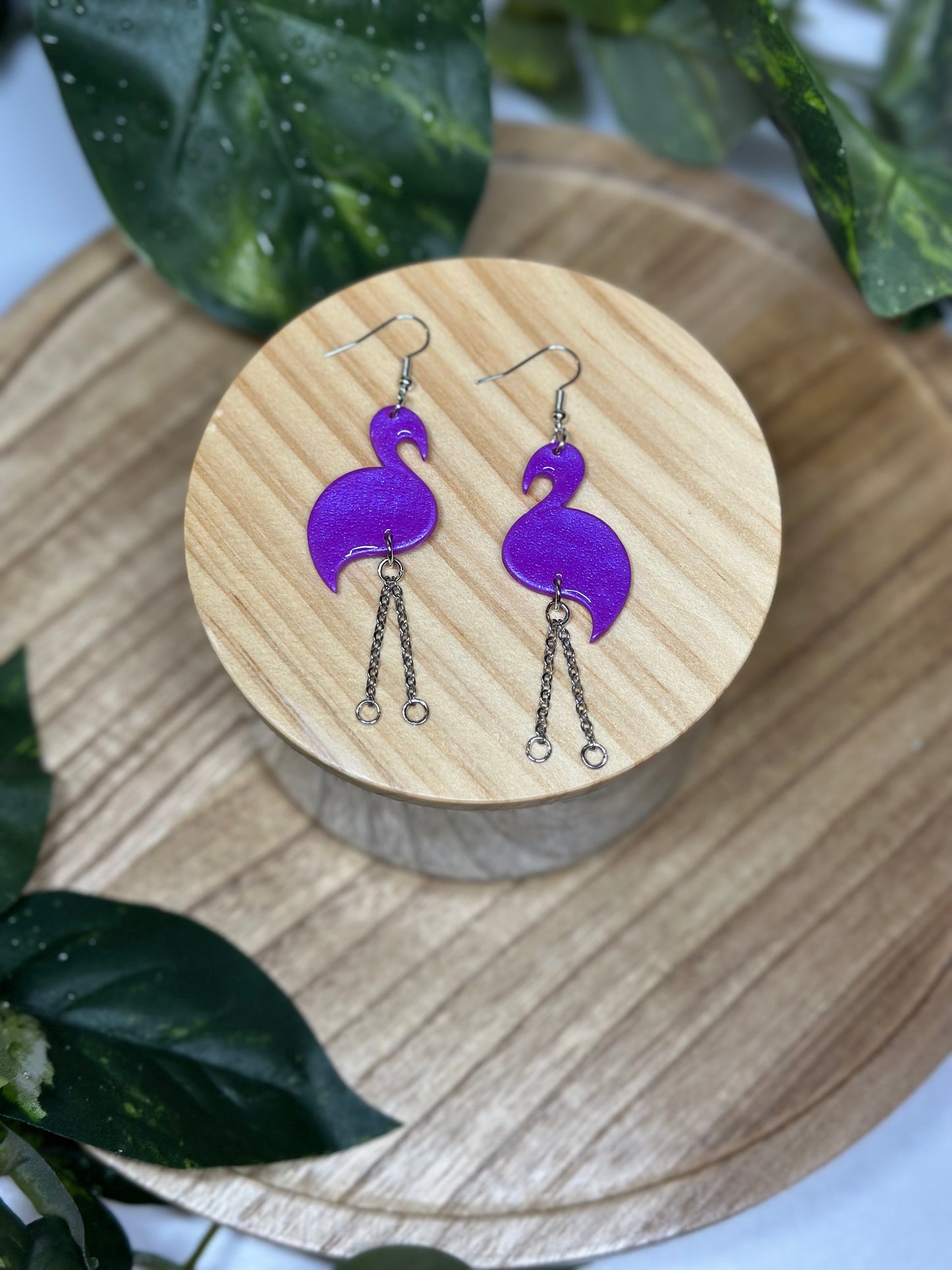 Flamingo Earrings - Purple