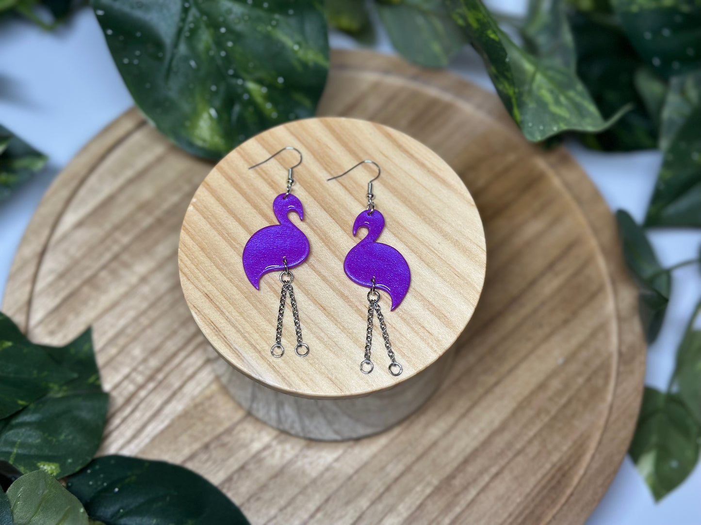 Flamingo Earrings - Purple