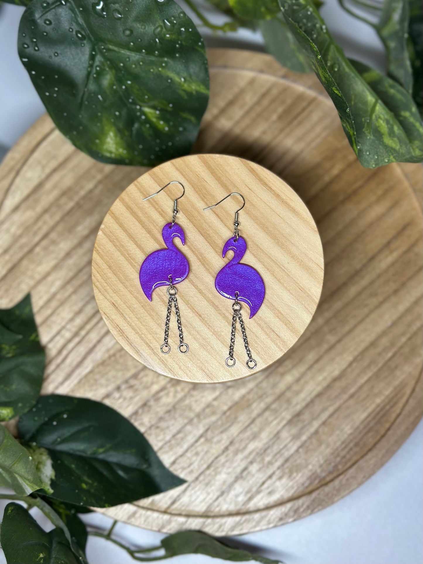 Flamingo Earrings - Purple