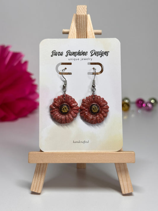 Floral Earrings - Pink