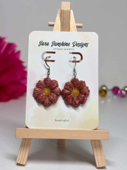 Floral Earrings - Pink 2