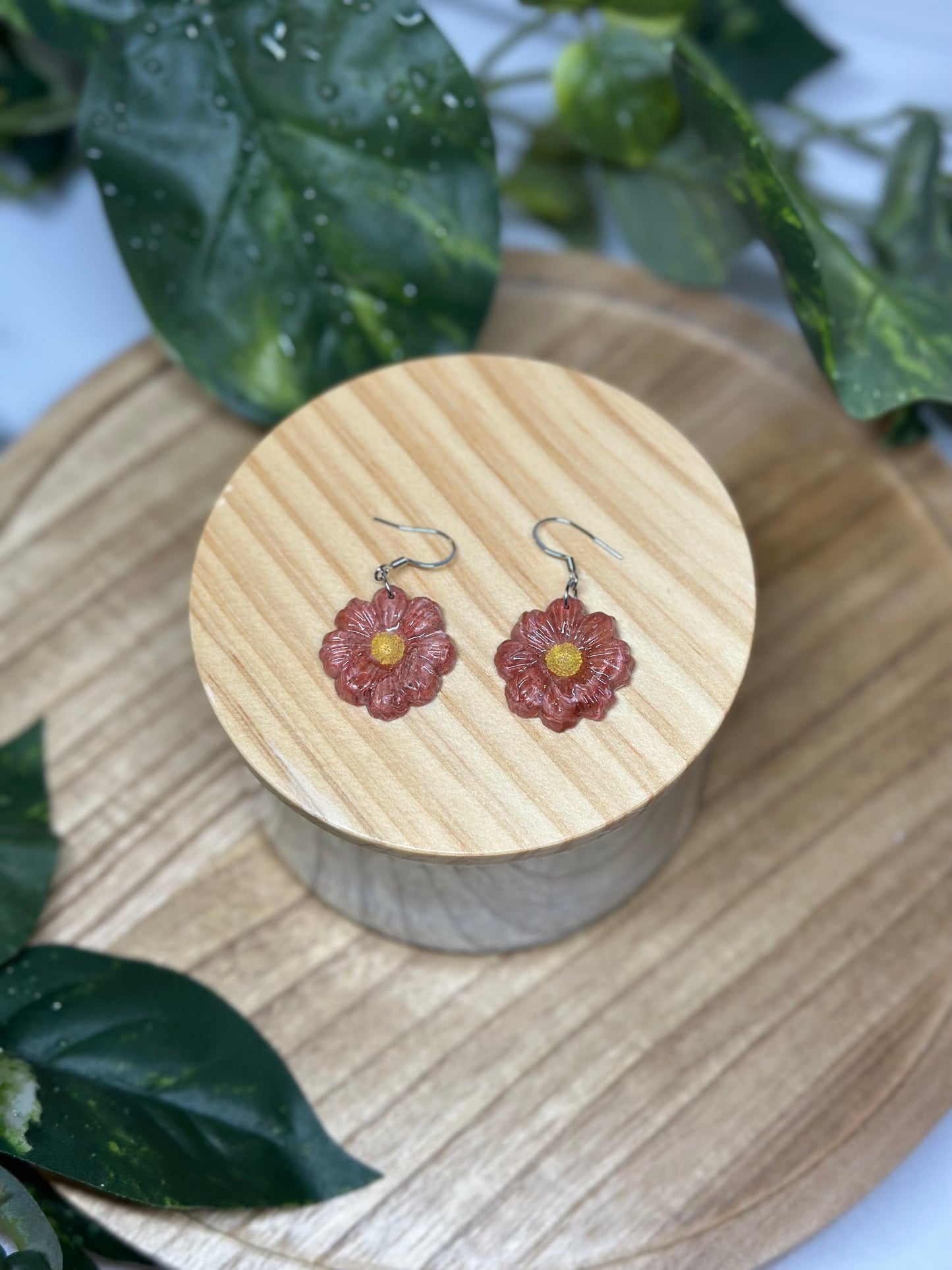 Floral Earrings - Pink 2