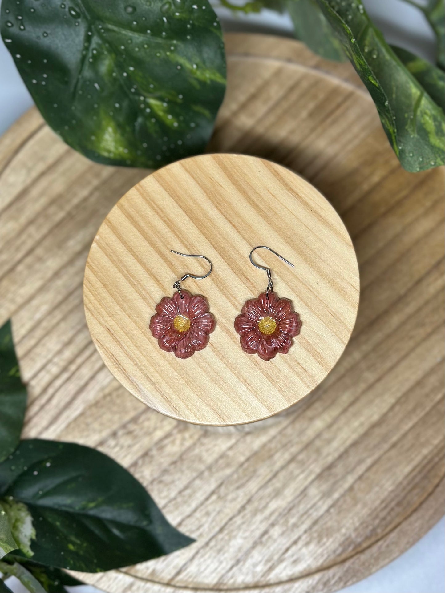 Floral Earrings - Pink 2