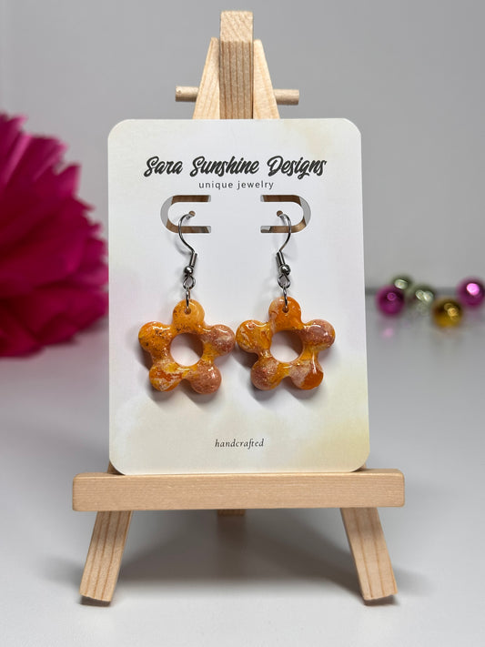 Groovy Flower Earrings - Yellow