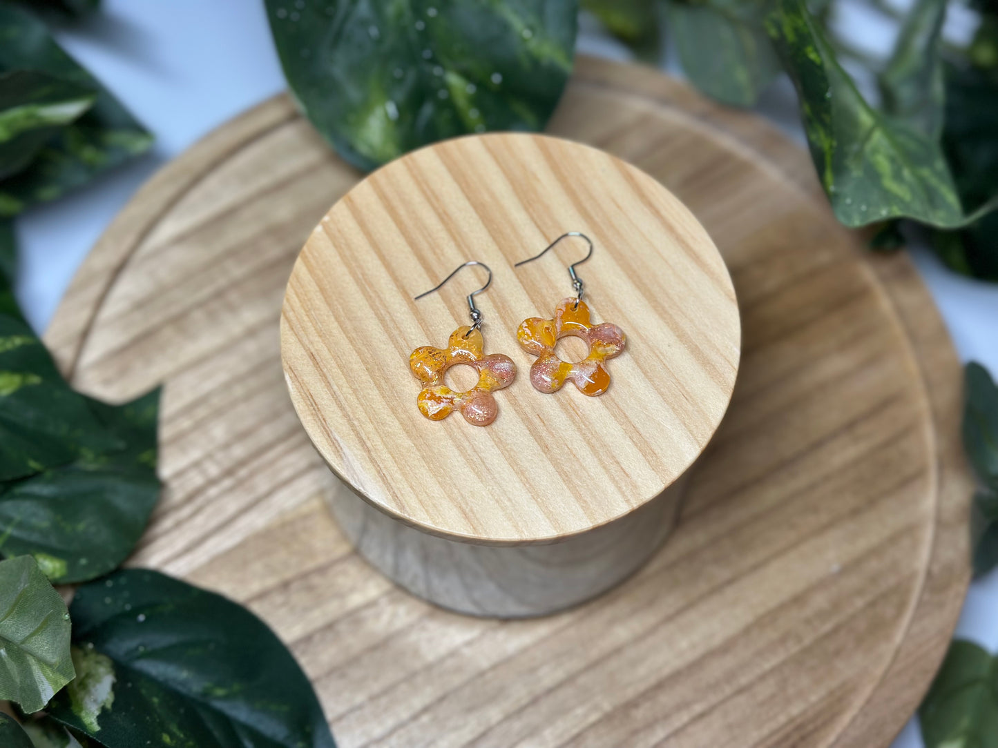 Groovy Flower Earrings - Yellow