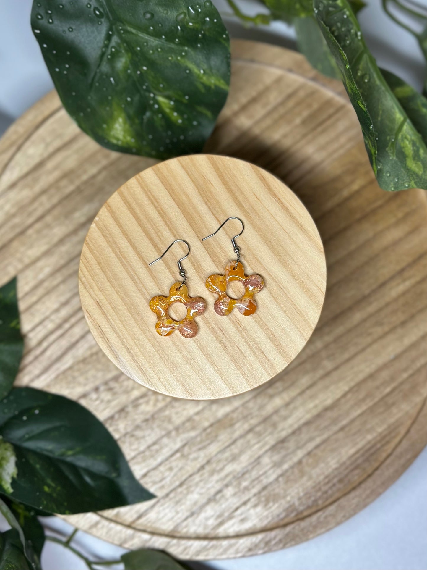 Groovy Flower Earrings - Yellow