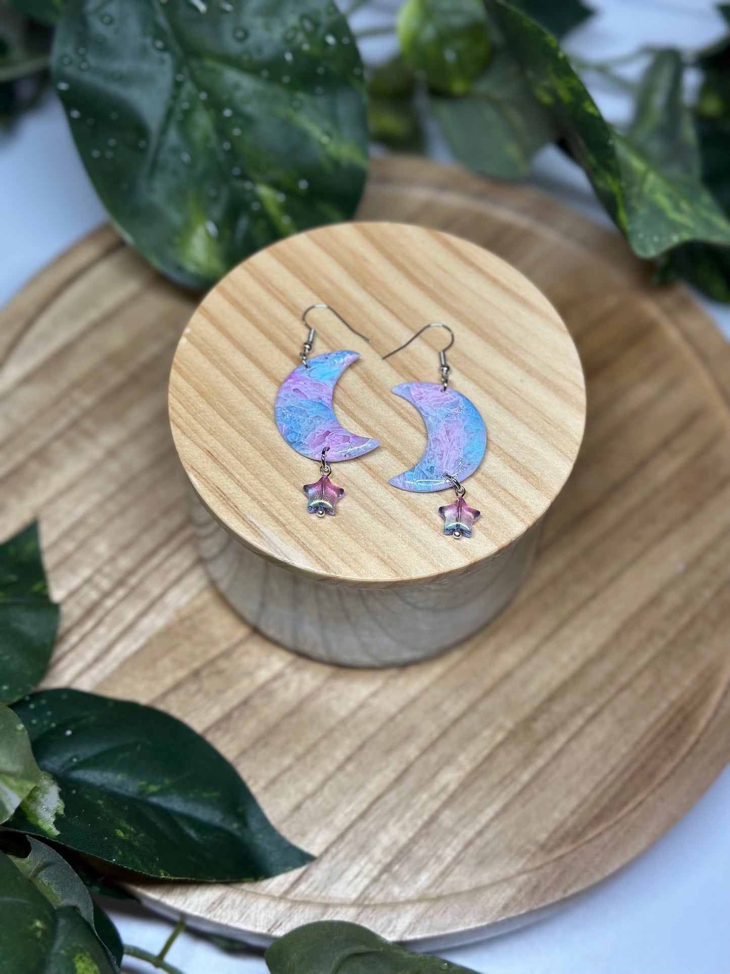 Moon Earrings - Cotton Candy