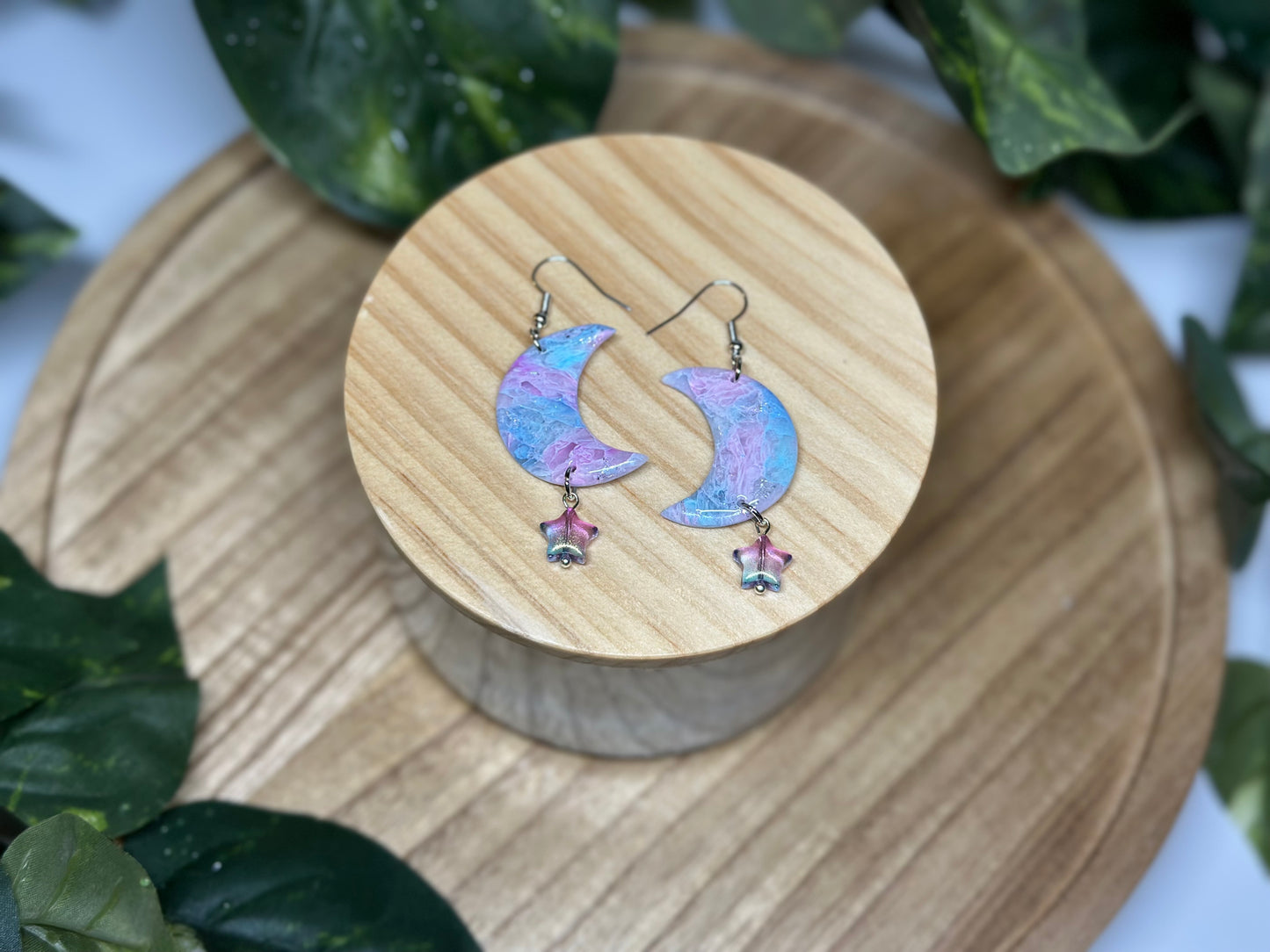 Moon Earrings - Cotton Candy