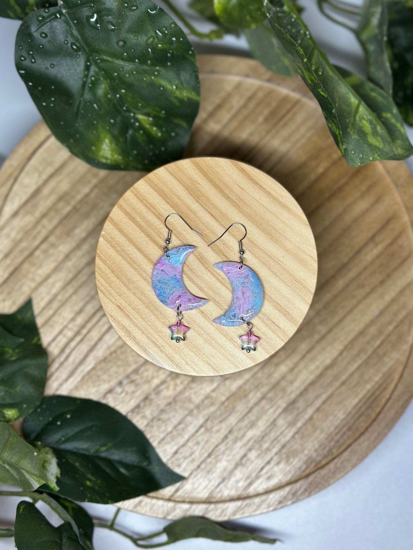 Moon Earrings - Cotton Candy