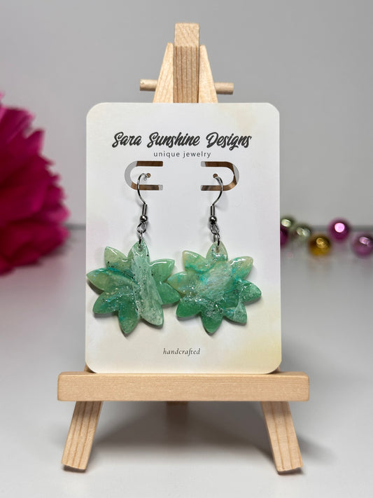 Starburst Earrings - Ocean Green