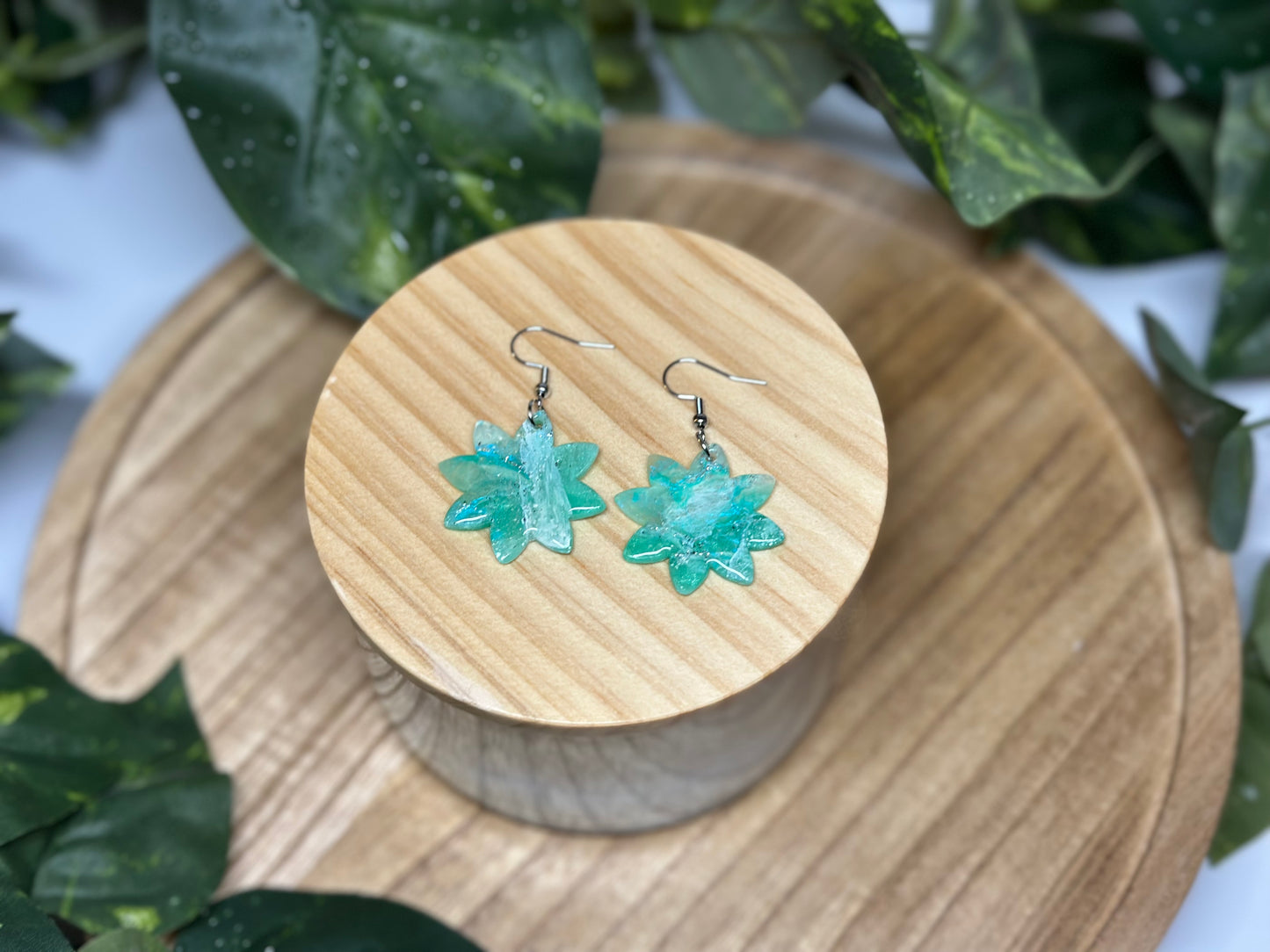 Starburst Earrings - Ocean Green