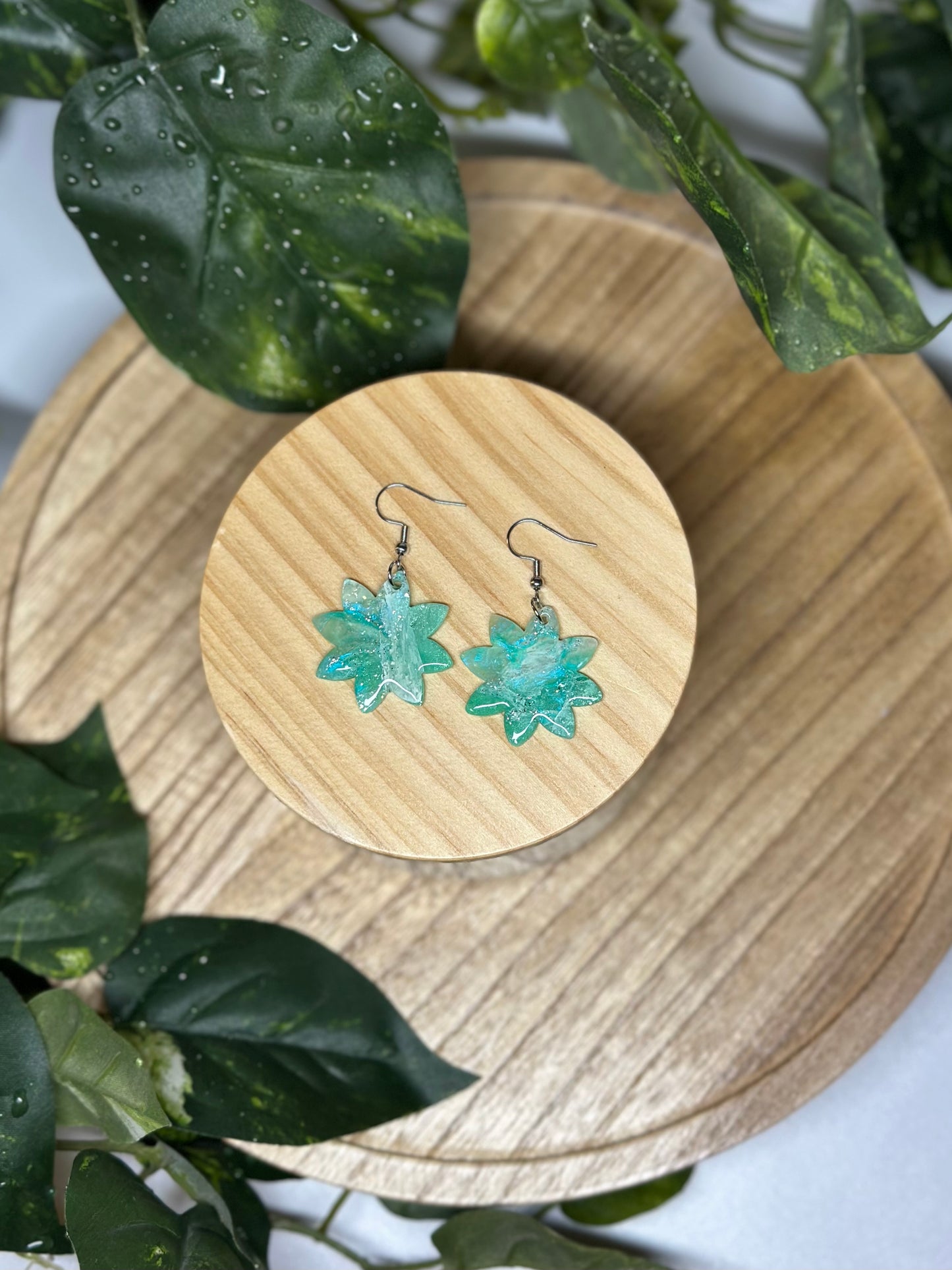 Starburst Earrings - Ocean Green