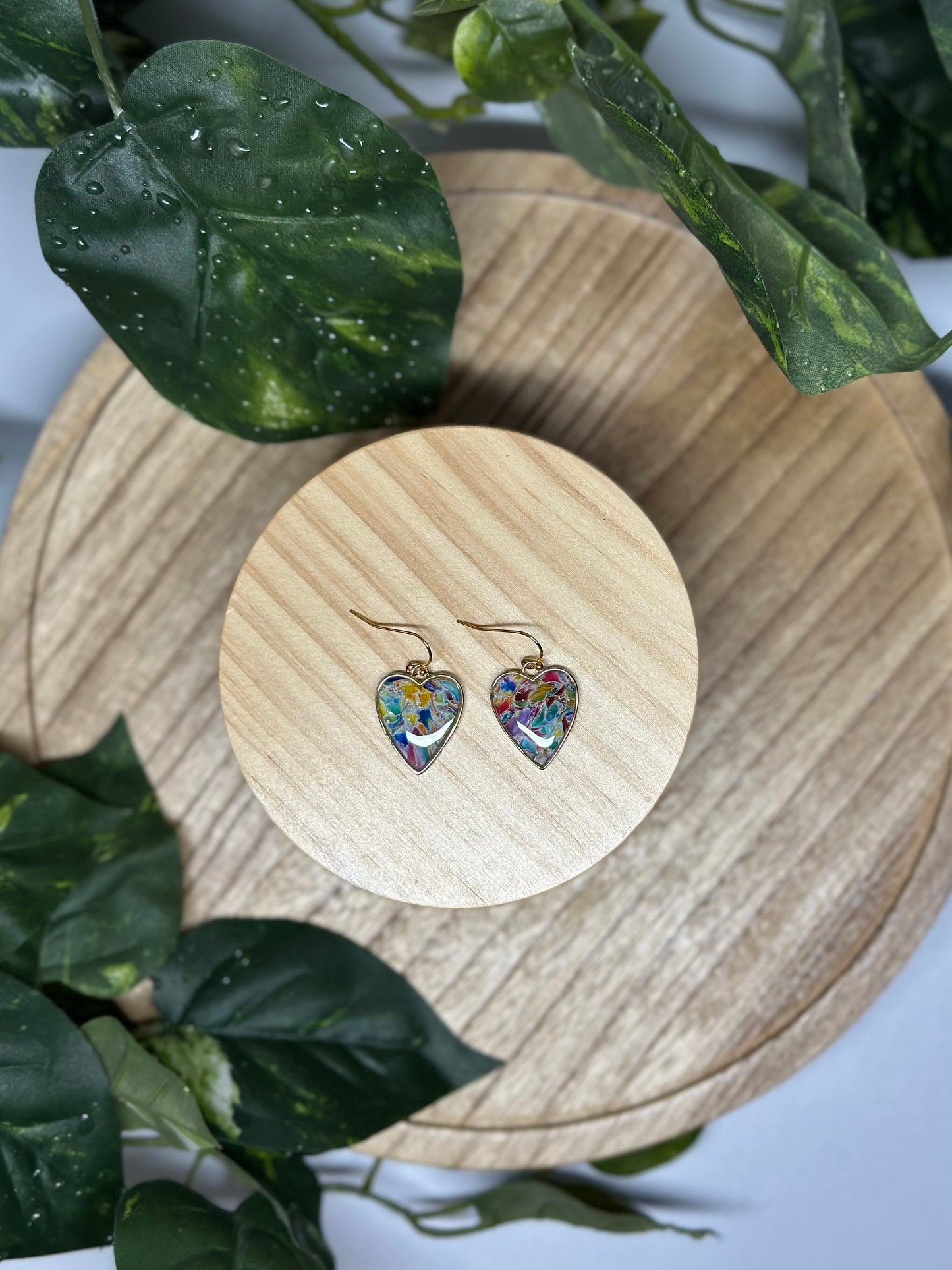 Heart Earrings - Rainbow