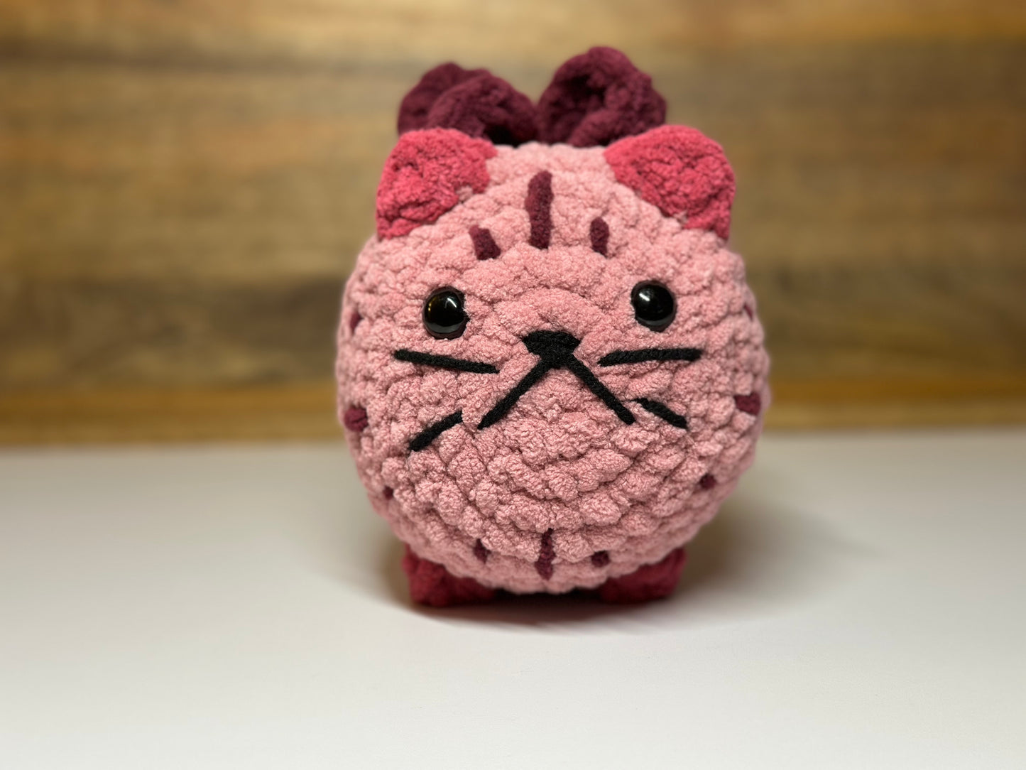 Crocheted Loaf Cat - Pink Butterfly