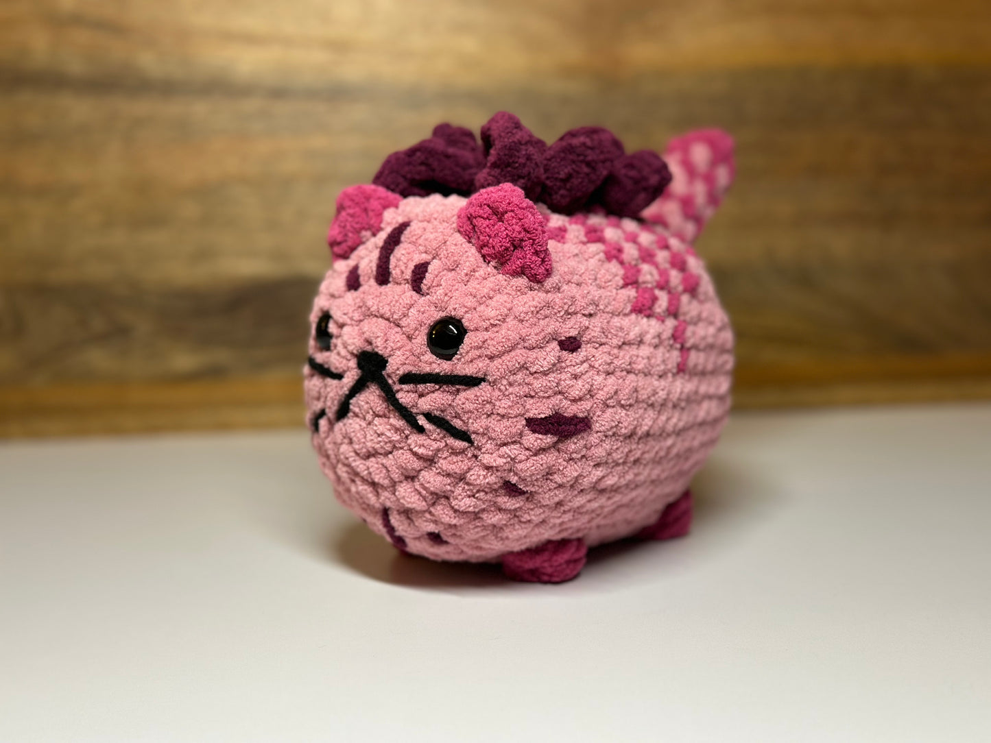 Crocheted Loaf Cat - Pink Butterfly