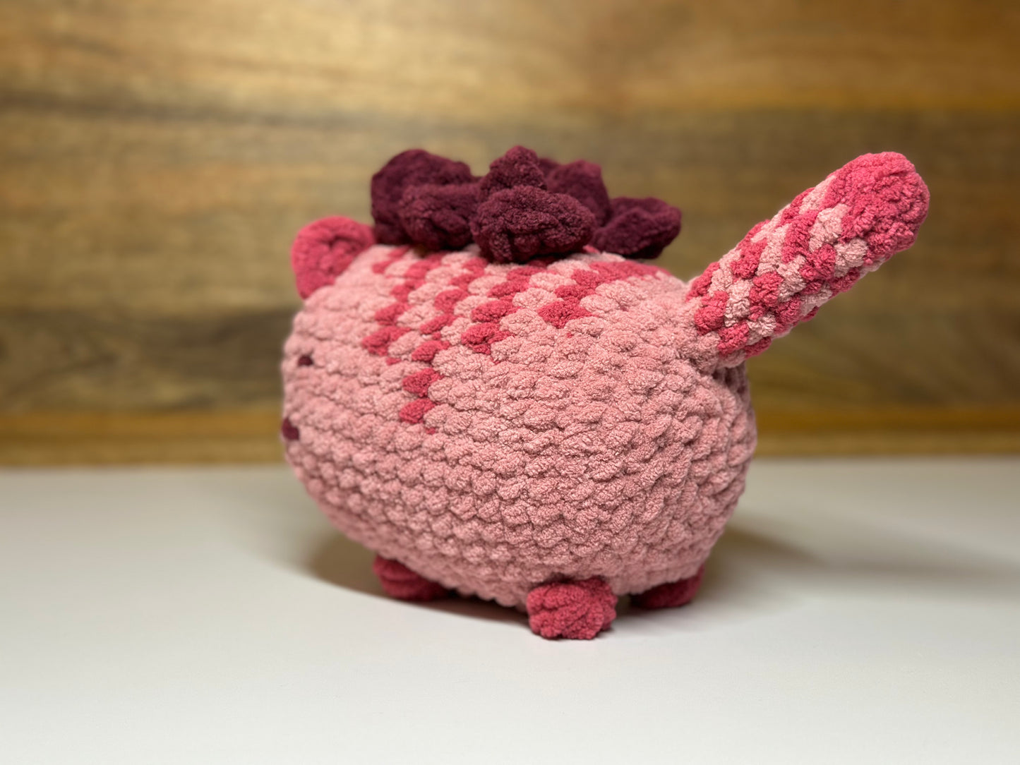 Crocheted Loaf Cat - Pink Butterfly