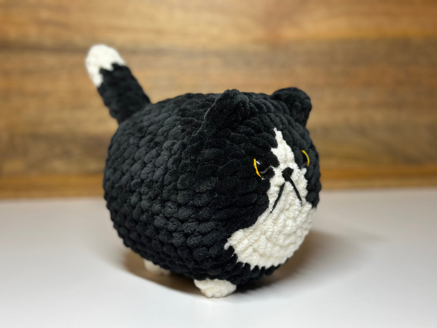 Crocheted Loaf Cat - Tuxedo
