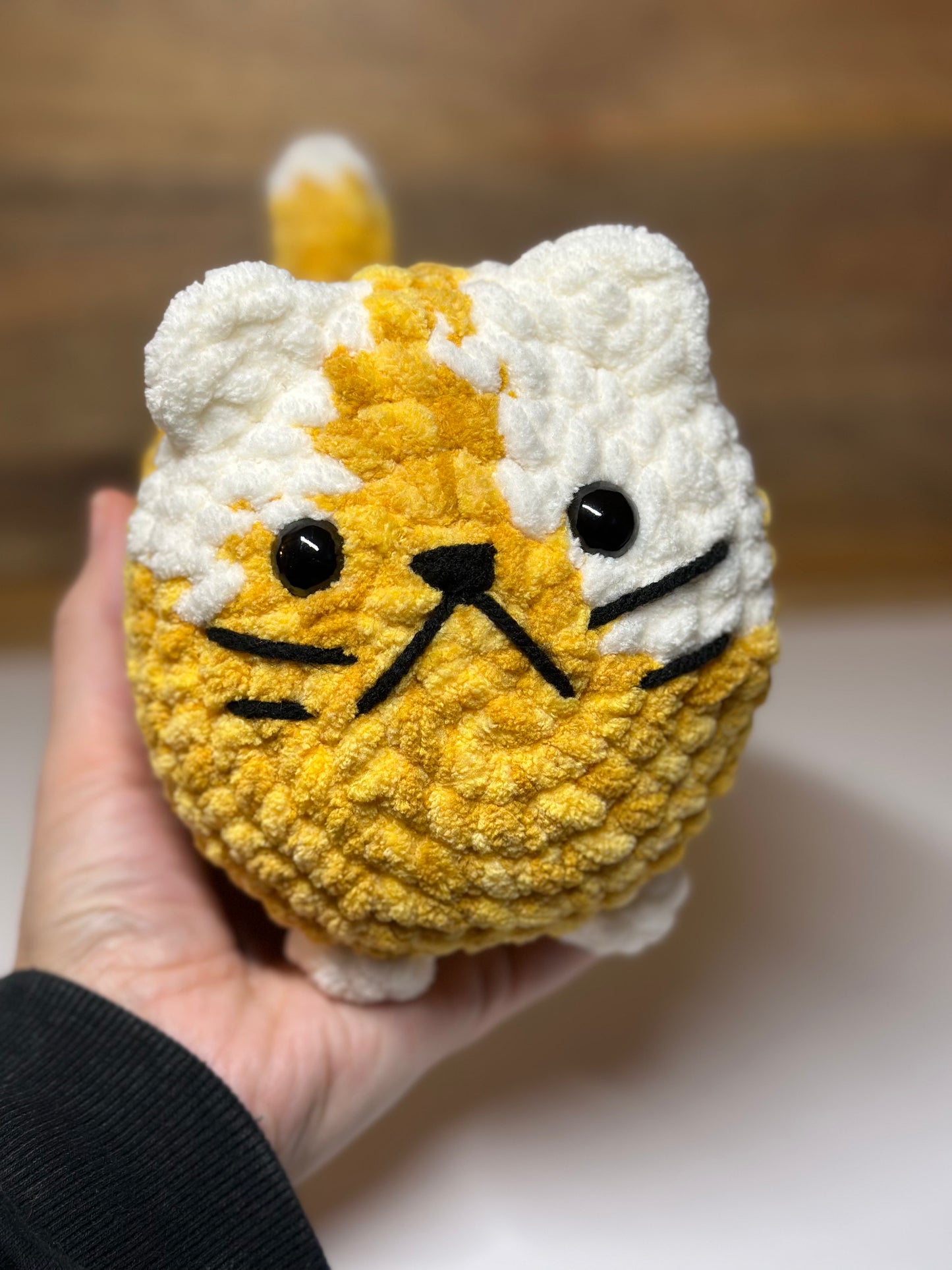 Crochet Loaf Cat - Orange & White Spotted Tabby