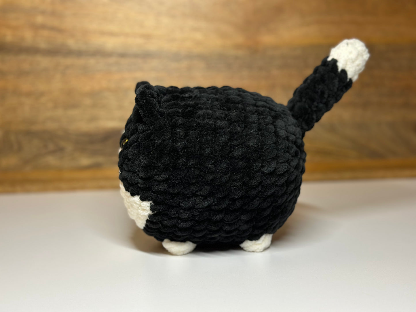 Crocheted Loaf Cat - Tuxedo