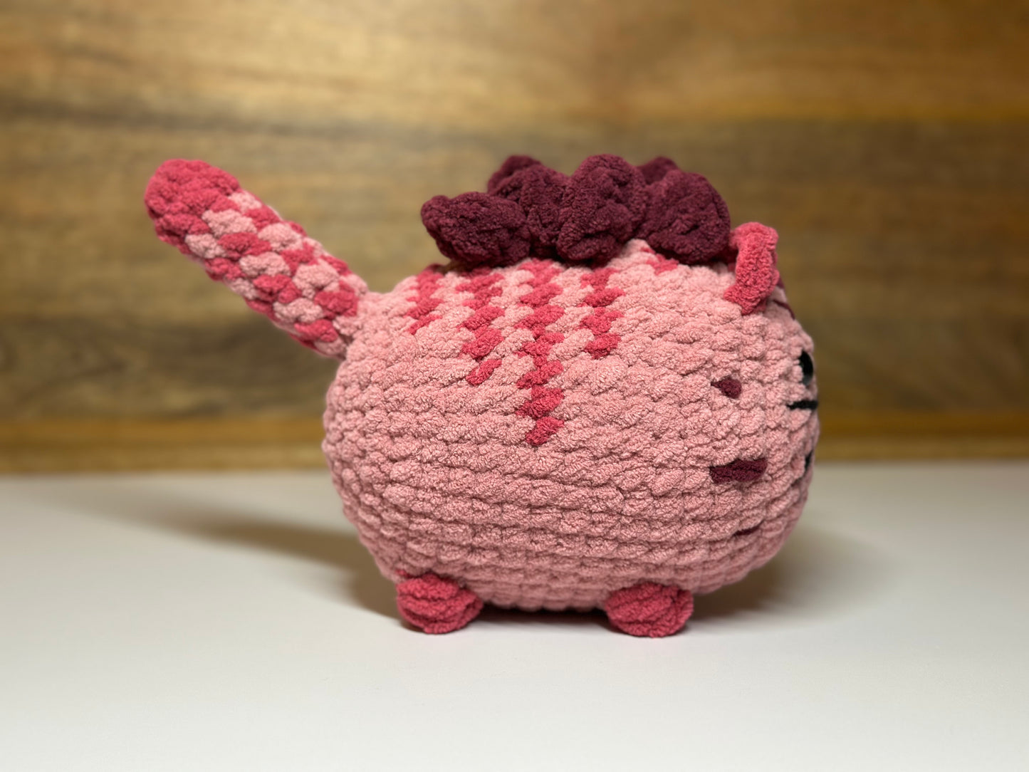 Crocheted Loaf Cat - Pink Butterfly
