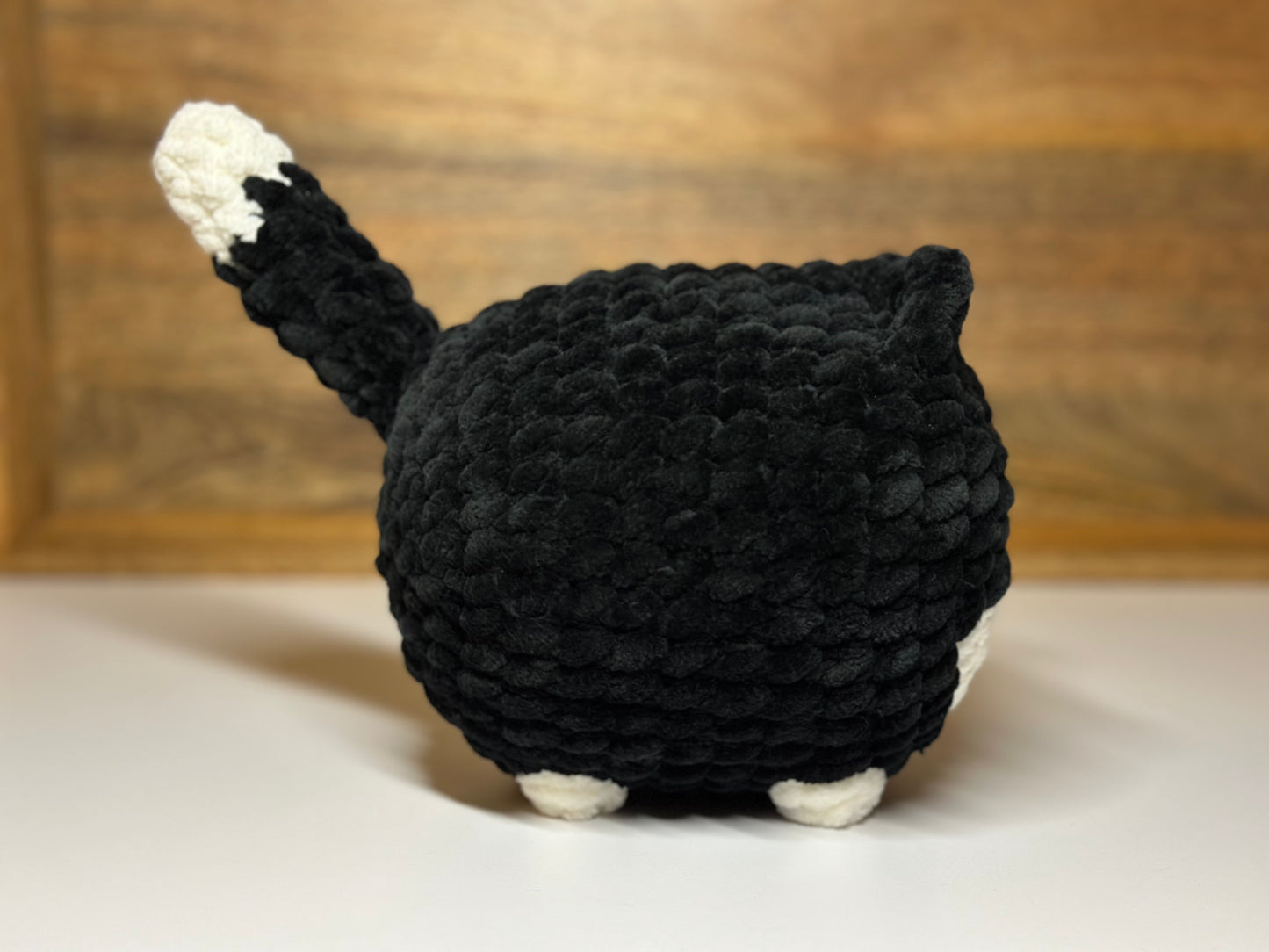 Crocheted Loaf Cat - Tuxedo