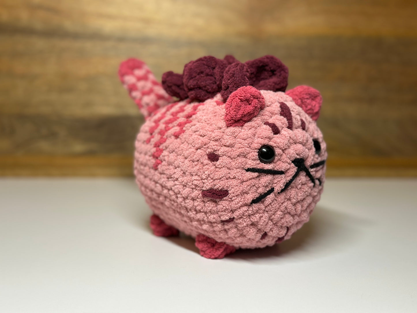 Crocheted Loaf Cat - Pink Butterfly