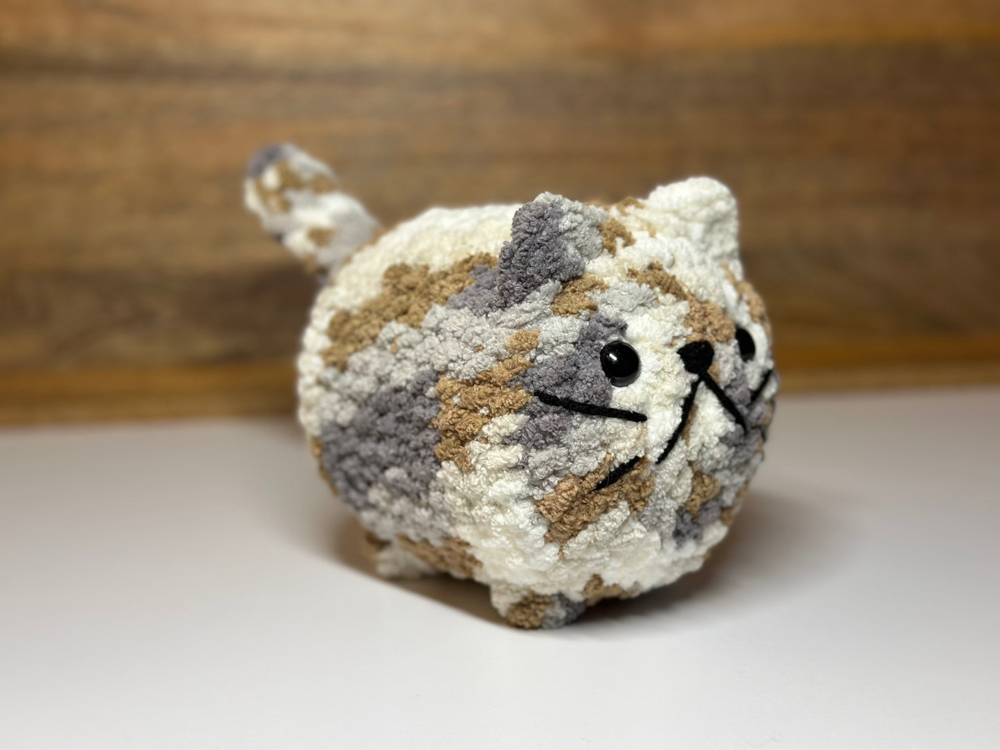 Crocheted Loaf Cat - Dilute Tortie