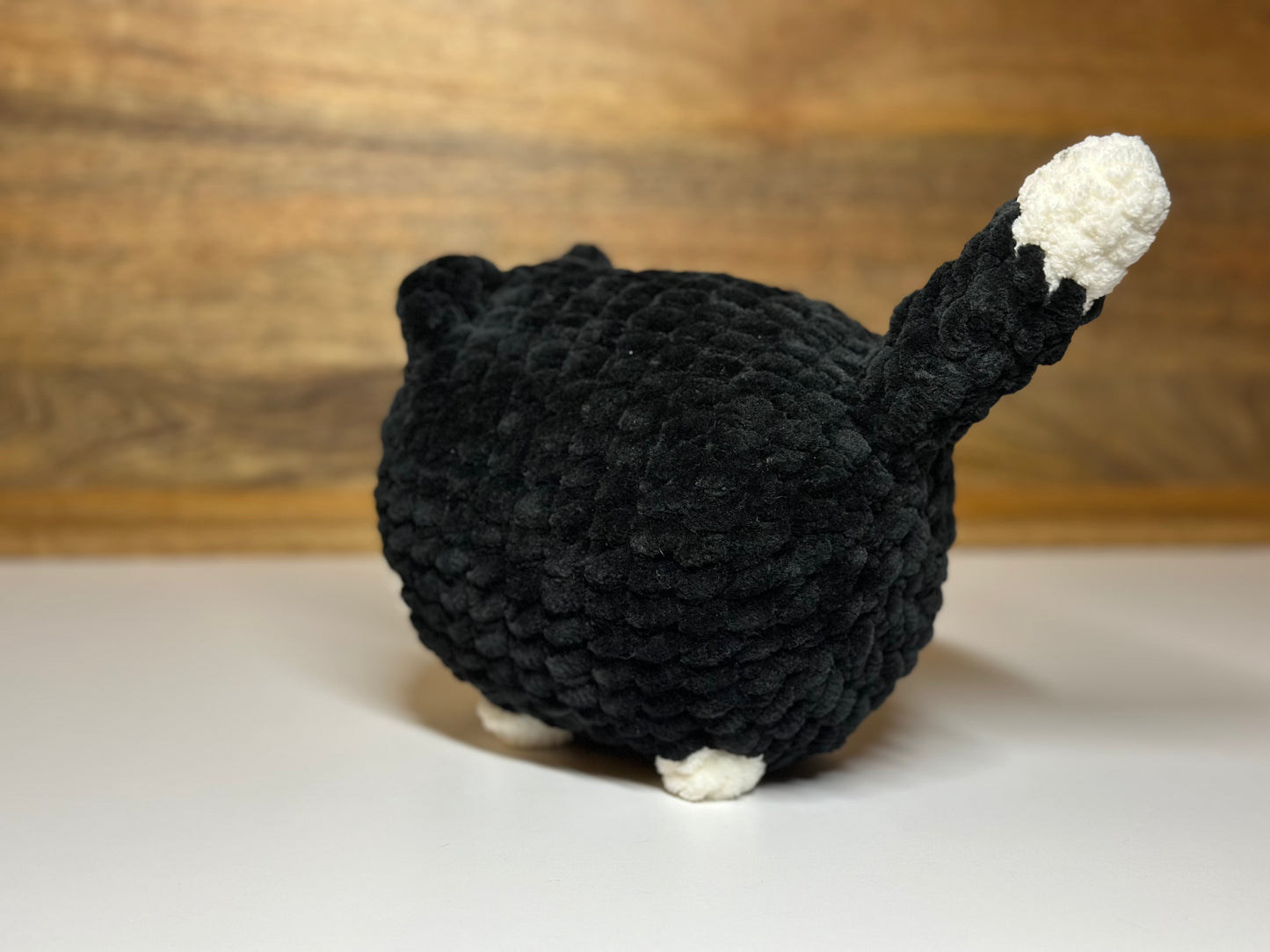 Crocheted Loaf Cat - Tuxedo