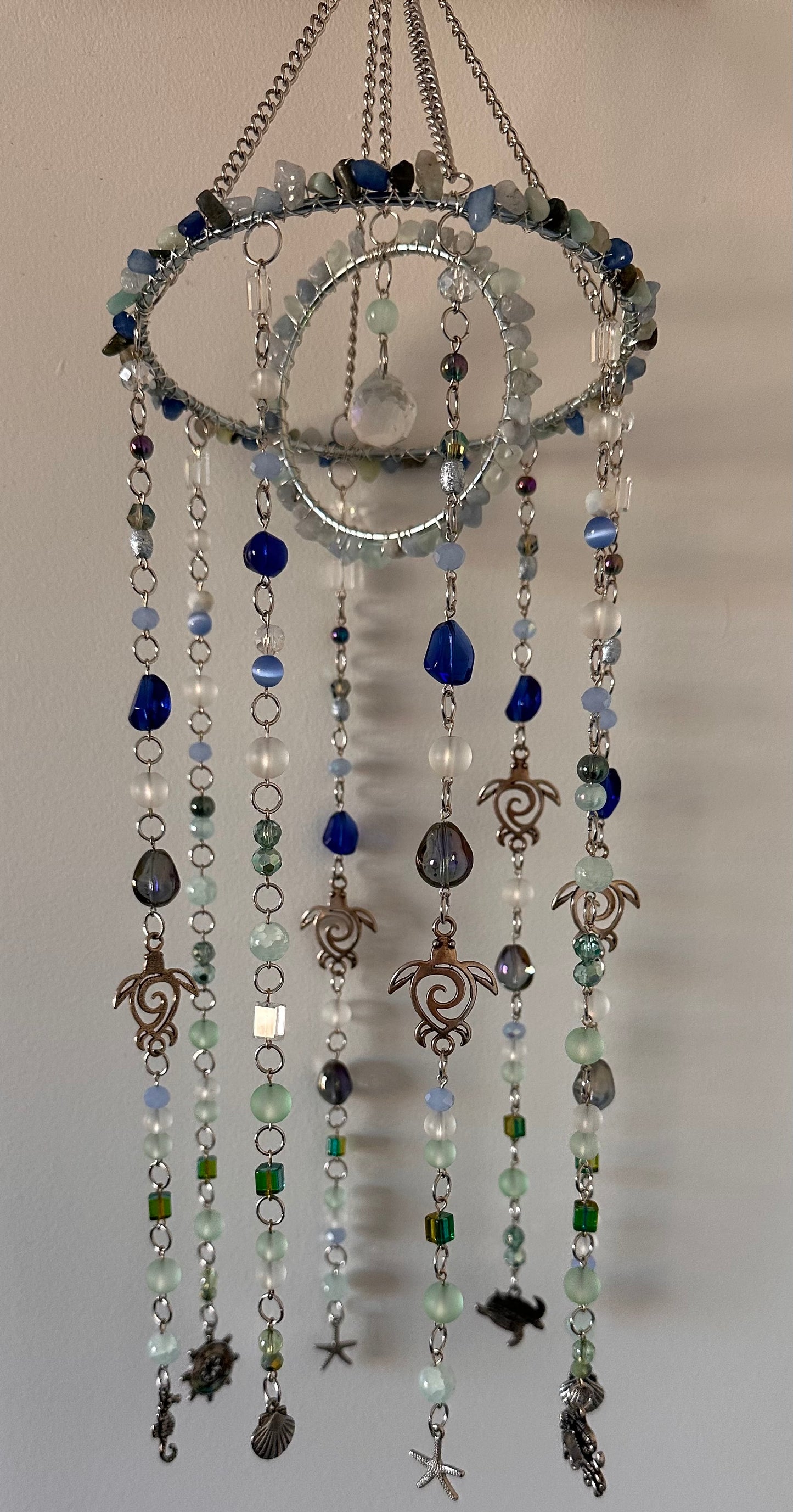 Oceanic Beaded Suncatcher / Mobile / Rainbow Maker / Window Decor