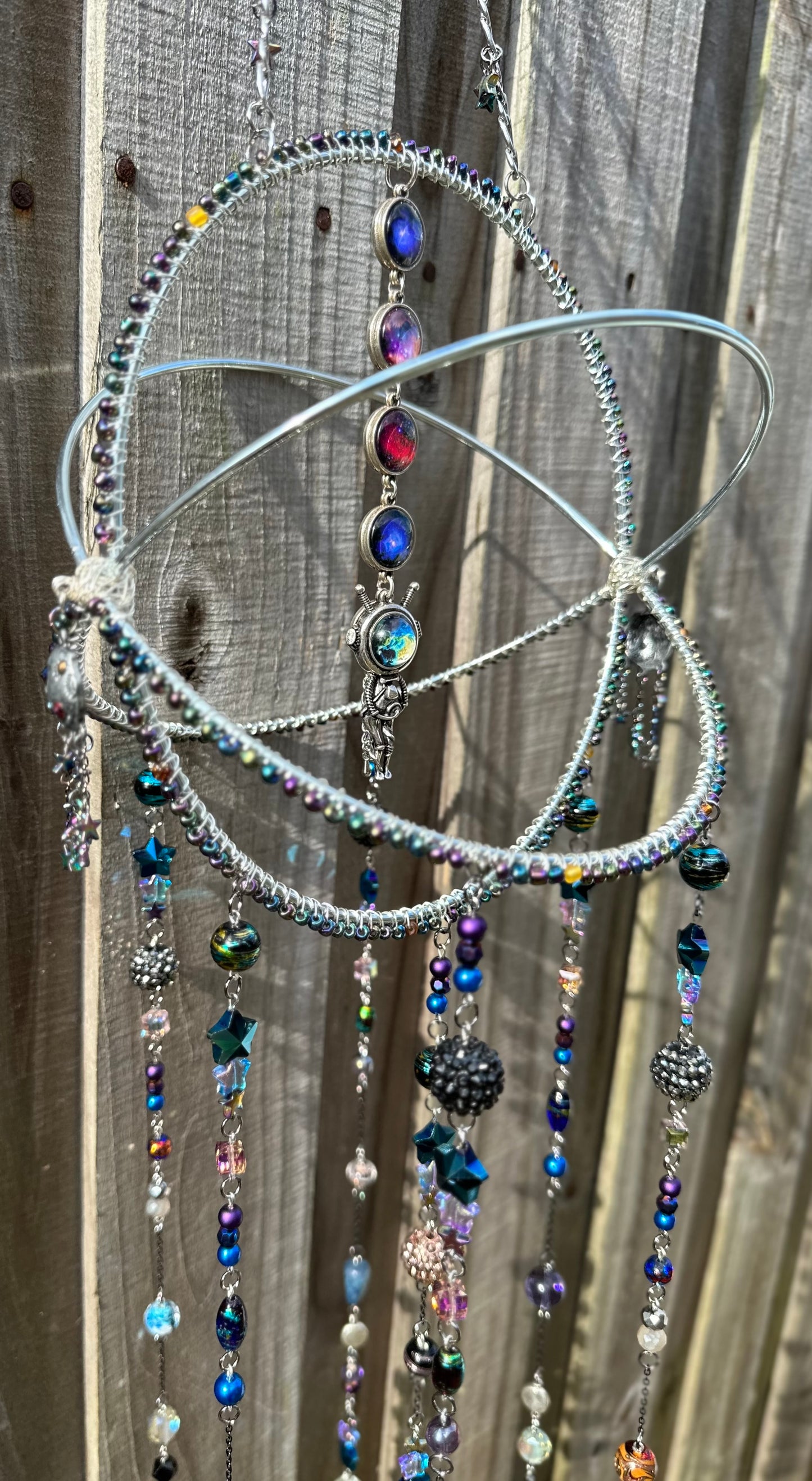 I Need Space Beaded Suncatcher / Mobile / Bead Art / Rainbow Maker / Outer-Space Art / Hanging Decor