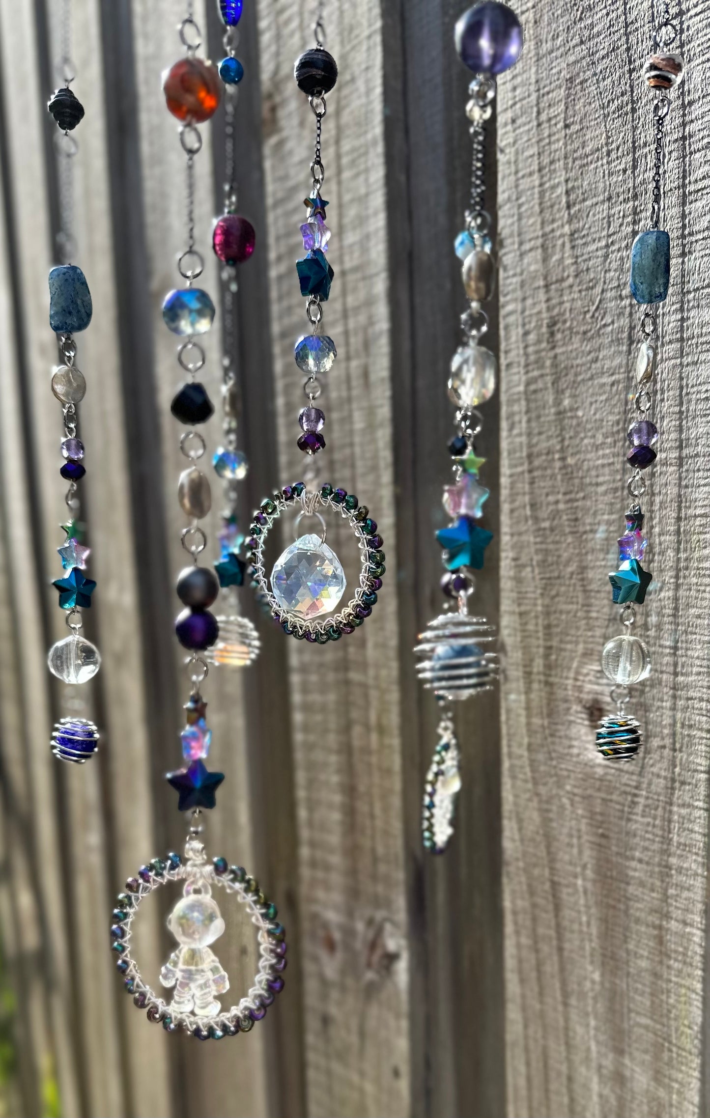 I Need Space Beaded Suncatcher / Mobile / Bead Art / Rainbow Maker / Outer-Space Art / Hanging Decor